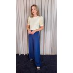 T-shirt Feminina Com Detalhe Na Manga Bordada - Amarela - Cod 542