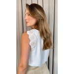 Blusa Feminina Regata Delicada Bordada - Branca - Cod 540