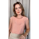 Blusa Feminina Regata Delicada Bordada - Rosa - Cod 540