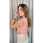 Blusa Feminina Regata Delicada Bordada - Rosa - Cod 540