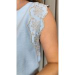 Blusa Feminina Regata Delicada Bordada - Azul - Cod 540