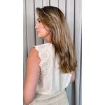 Blusa Feminina Regata Delicada Bordada - Off White - Cod 540