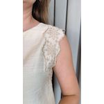 Blusa Feminina Regata Delicada Bordada - Off White - Cod 540