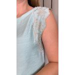 Blusa Feminina Regata Delicada Bordada - Verde - Cod 540