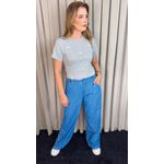 T-shirt Feminina Com Detalhe Florzinha - Cinza - Cod 537