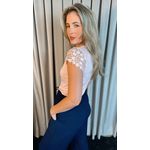 T-shirt Feminina Manga Bordado Cod- 524 - Rosa