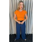 T-shirt Feminina Manga Bordado Cod- 524 - Laranja