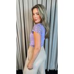 T-shirt Feminina Manga Bordado Cod- 524 - Roxo