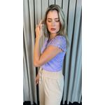 T-shirt Feminina Manga Bordado Cod- 524 - Roxo