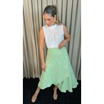 Saia Transpassada Feminina Bordada - Verde -Cod 177