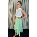 Saia Transpassada Feminina Bordada - Verde -Cod 177