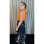 Regata Feminina Em Crepe De Seda - Laranja - Cod 197