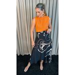 Regata Feminina Em Crepe De Seda - Laranja - Cod 197