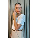 Blusa Clasica em Crepe De Seda Feminina Bordada - Branca - Cod 189
