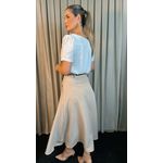 Blusa Clasica em Crepe De Seda Feminina Bordada - Branca - Cod 189