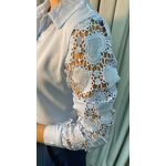 Camisa Manga Longa Feminina Manga Bordada - Cod: 188 - Azul