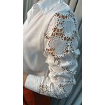 Camisa Manga Longa Feminina Manga Bordada - Cod: 188 - Branca