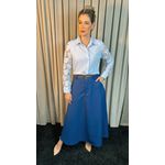 Saia Feminina Alfaiatia Acompanha o Cinto - Cod 158 - Azul