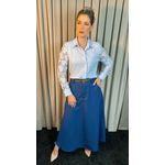 Saia Feminina Alfaiatia Acompanha o Cinto - Cod 158 - Azul