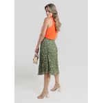 Saia Plissada Verde Feminina - Cod 130