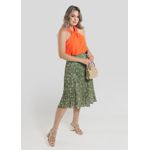 Saia Plissada Verde Feminina - Cod 130