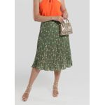 Saia Plissada Verde Feminina - Cod 130