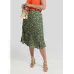 Saia Plissada Verde Feminina - Cod 130