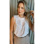 Blusa Classica e Elegante Gola Plisada - Rosa - Cod 187