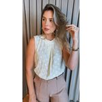 Blusa Classica e Elegante Gola Plisada - Verde - Cod 187