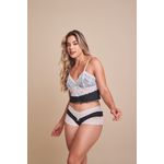 Baby Doll em Suede Estampado com Renda
