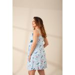 Camisola Gestante em Liganete Estampada com Renda