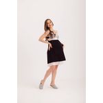 Camisola Gestante de Liganete Lisa com Renda Contrastando