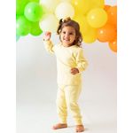 Pijama de Bebê em Cotton Liso com Calça e Manga Comprida