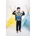 Pijama Longo Infantil de Super-Heróis em Malha Suede