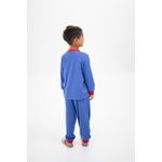 Pijama Longo Infantil de Super-Heróis em Malha Suede