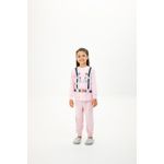 Pijama Longo Feminino Infantil de Astronauta em Malha Suede
