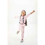 Pijama Longo Feminino Infantil de Astronauta em Malha Suede