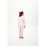 Pijama Longo Feminino Infantil de Astronauta em Malha Suede