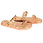 Sandália Feminina Papete Flatform Brilho Strass 10020 Creme