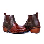 Bota Country masculina Couro Peão Moderno Cowboy RC Café