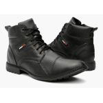 bota Coturno Casual Masculino Sola Costurada RC Preto
