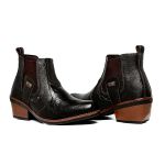 Bota Country masculina Couro Peão Moderno Cowboy RC Preto