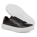 Sapato Casual Masculino de Couro Preto Torino 17006 Preto