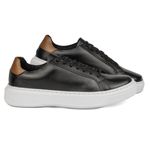 Sapato Casual Masculino de Couro Preto Torino 17006 Preto