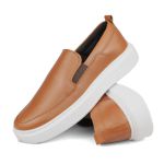 Sapato Casual Masculino de Couro Castor Slip On 18002 Castor