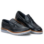Sapato Casual Masculino Loafer Couro Maldivas Chumbo 2410 Preto