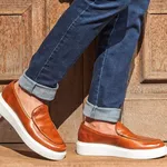 Sapato Casual Masculino Couro Castor Slip On 5503 Castor
