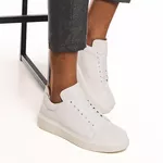 Sapato Casual Masculino Branco Em Couro de Amarrar 5505 Branco
