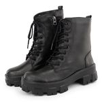 Bota Coturno Plataforma Tratorada Blogueira Ziper 7001 Preto