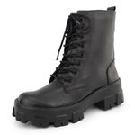 Bota Coturno Plataforma Tratorada Blogueira Ziper 7001 Preto